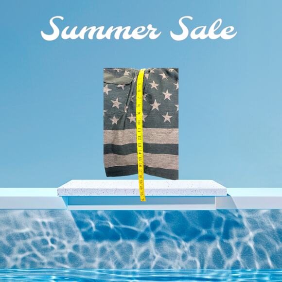 Hurley Swin Board Shorts Gray Stars Stripes American Phantom Drawstring Size S - Picture 10 of 12